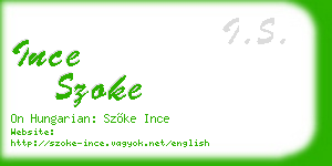 ince szoke business card
